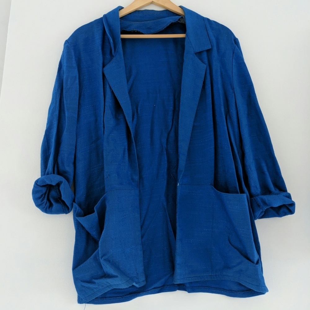 Raw Silk Blue Blazer